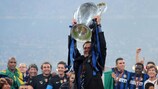 José Mourinho lifts the UEFA Champions League Trophy