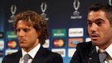 Diego Forlán and Antonio López attend a press conference prior to the final
