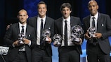 Wesley Sneijder, Júlio César, Diego Milito und Maicon mit ihren Auszeichnungen