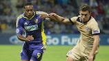 Action from last night's UEFA Champions League play-off between Maribor and Dinamo Zagreb