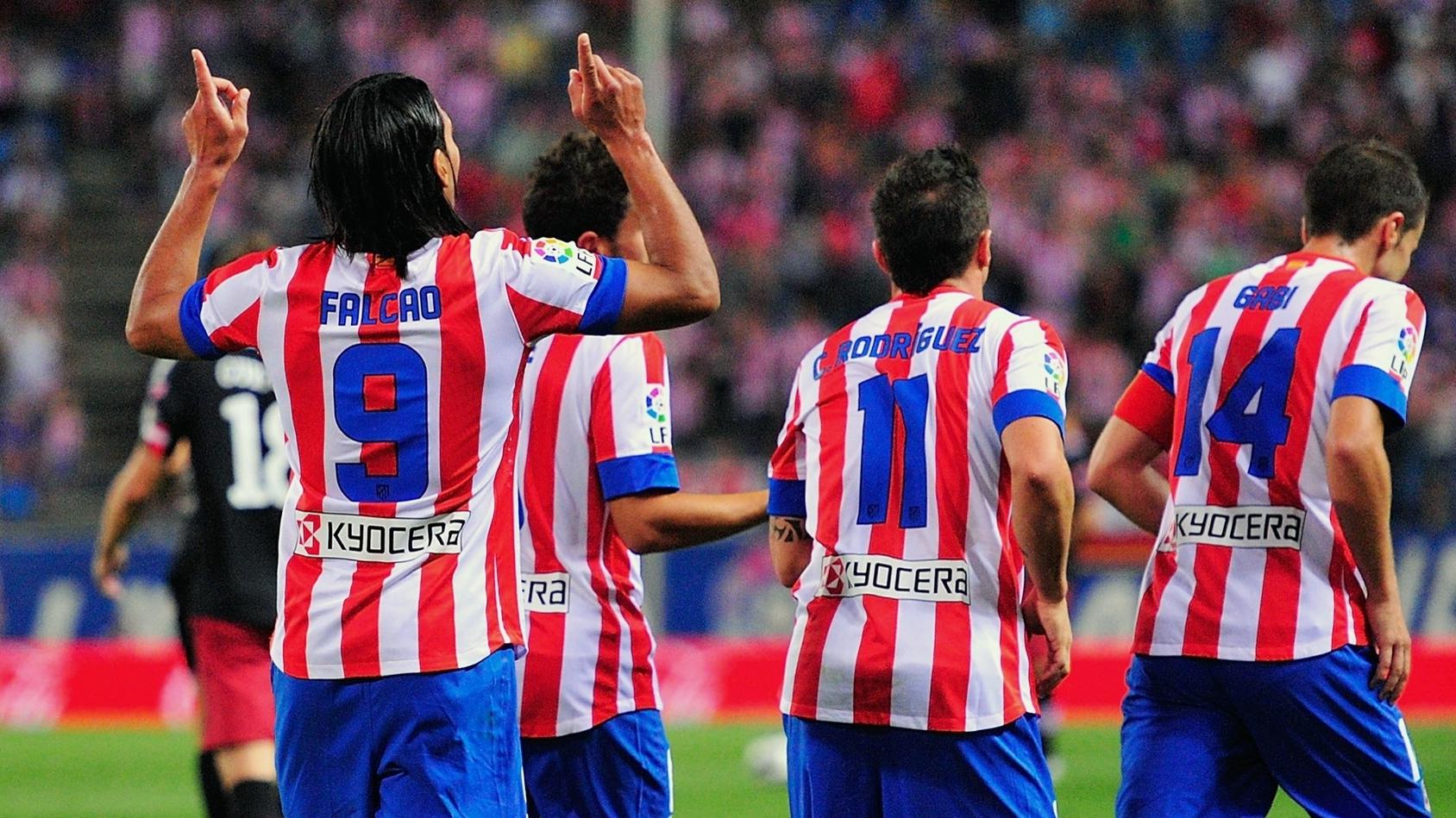 Atletico Madrid Falcao 9 2012/13 Football Shirt Name/Number Set Home Player 