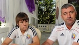 Alexandra Lunca and Mirel Albon speaking to UEFA.com