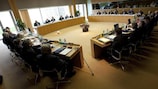 Das UEFA-Exekutivkomitee bei seinem Treffen am Mittwoch in Nyon
