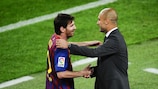 Lionel Messi y Josep Guardiola se despidieron del Camp Nou