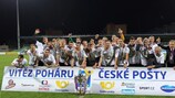 Jablonec celebrate after defeating Mladá Boleslav on penalties