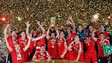 Bayern celebrate an unprecedented treble