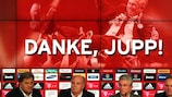 Jupp Heynckes durante la conferenza stampa d'addio all'FC Bayern München