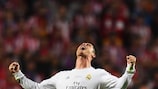 Cristiano Ronaldo celebrates after completing Madrid's 4-1 victory