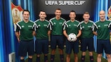 Mark Clattenburg (third from right) and his refereeing team