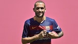 Aleix Vidal was unveiled at the Camp Nou on Monday