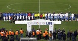 Participants line up ahead of the Champions for Life match