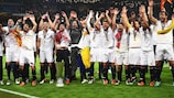 Sevilla players celebrate in Basel