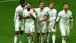 Dani Carvajal celebra su diana en la final de la Supercopa de la UEFA de 2016