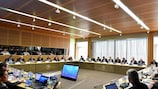 Das UEFA-Exekutivkomitee bei seiner Sitzung in Nyon.