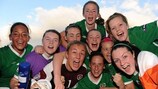 La joie des Irlandaises après leur victoire surprise sur les tenantes du titre