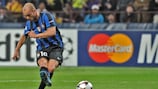 Wesley Sneijder en action pour l'Inter Milan, le Néerlandais de 25 ans sera-t-il au Camp Nou mercredi ?