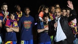 Josep Guardiola led the tributes after Barcelona claimed their second title in a row