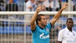 Aleksandr Kerzhakov jubelt über sein Tor für Zenit gegen Auxerre