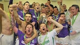 Shamrock Rovers celebrate winning the championship