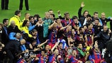 "Барселона" празднует победу в Лиге чемпионов-2010/11