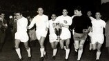 Los jugadores del Real Madrid celebran su triunfo en la final de la Copa de Europa de la temporada 1959/60