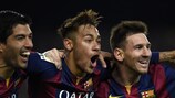 Lionel Messi festeggia la vittoria del Barcellona