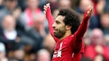 Mohamed Salah comemora um golo pelo Liverpool