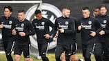 Eintracht Frankfurt bei der Vorbereitung auf das Rückspiel