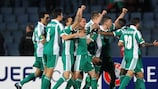 Ludogorets players celebrate their remarkable progression