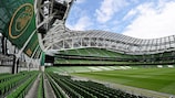A Dublin Arena está a ser preparada para receber a final da UEFA Europa League