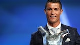 Cristiano Ronaldo with the award