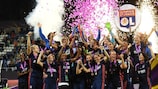 Lyon players celebrate their fifth title in 2018