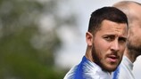 Eden Hazard training for Chelsea ahead of the final