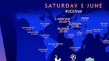 A che ora si gioca la finale di Champions League nella tua nazione?