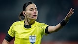 Russian referee Anastasia Pustovoitova referees the Budapest final
