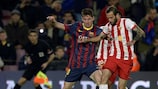Former Almería winger Aleix Vidal challenges Lionel Messi