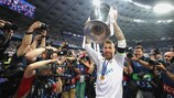 Sergio Ramos with the UEFA Champions League trophy in Kyiv