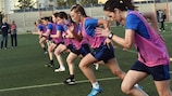 Setting off on a sprint at the Malaga fitness session