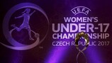 The UEFA European Women's Under-17 Championship trophy on display before the draw