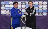 Spain coach María Antonia Is alongside Germany counterpart Anouschka Bernhard