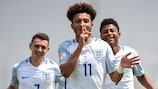 Jadon Sancho celebrates after firing in his fourth goal of the 2017 final tournament