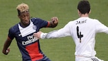 Kingsley Coman, now of Bayern, on the attack for Paris in the teams' 2013/14 quarter-final