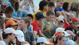 Spectators at the Belarus-France game in Borisov