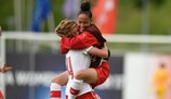Switzerland's Luisa Felder and Amira Arfaoui revel in their last-gasp victory