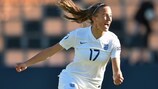 Ashleigh Plumptre sent England into a first-half lead in Akranes
