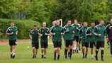The tournament match officials train near their base in Sliven