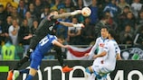 Dnipro's Denys Boyko clears the danger again against Napoli