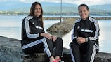 Las árbitros del Europeo femenino sub-17 para la fase final, Vesna Budimir (Croacia) y Ivana Vlaic (Bosnia y Herzegovina)