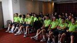 A match-fixing prevention session at the UEFA European Under-19 Championship in Lithuania