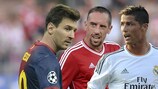 Messi, Ribéry e Ronaldo finalistas ao Melhor Jogador